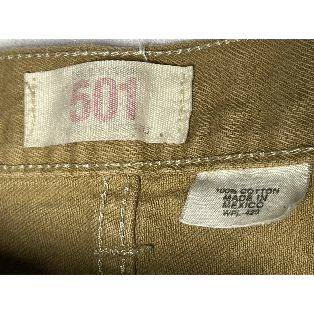 Levis 501 XX Jeans‎ Y2K 38x32 Tan Denim 100% Cotton Button Fly Straight Leg